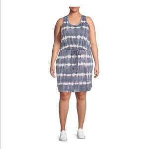 Terra & Sky Womens Size 1 X 16W-18W French Terry Look Tank Dress Tye Dye New